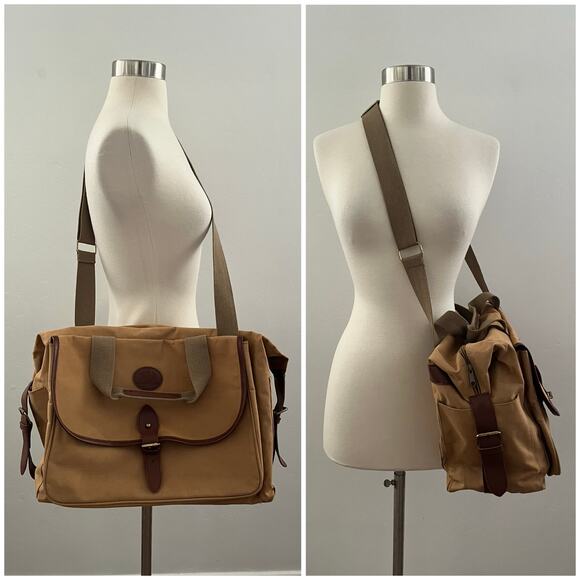 Ralph Lauren Handbags - Vintage Ralph Lauren Canvas Crossbody Safari Messenger Bag Tan Neutral Old Money